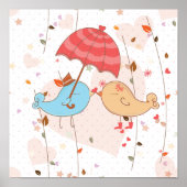 Love Birds Wedding Valentines Poster (Vorne)