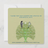 Love Birds Woodpecker Green Swirl Tree Wedding Save The Date (Rückseite)