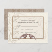 Love Birds'n Lace - Wedding Response Card RSVP Karte (Vorne/Hinten)