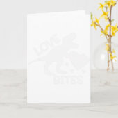 Love Bites Funny T Rex Valentines Dinosaur Red  Karte (Gelbe Blume)