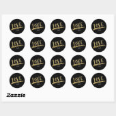 LOVE Black & Gold Modern Chic Glam Custom Sticker (Blatt)