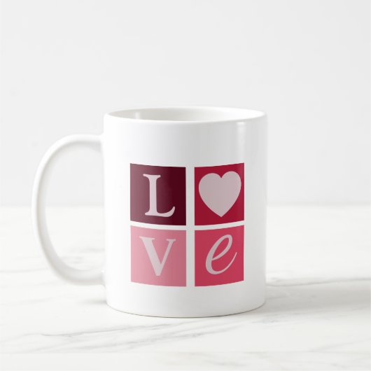 LOVE Block Heart Tasse (Links)