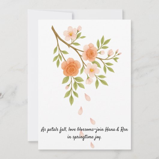 Love blossoms like spring petals. einladung (Vorderseite)