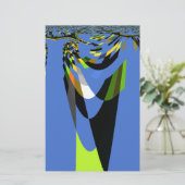 Love Blue African Tribal Motif Design Art Print Briefpapier (Stehend Vorderseite)