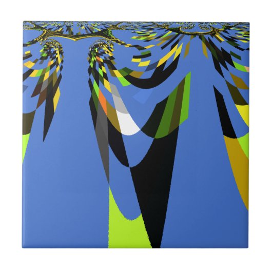 Love Blue African Tribal Motif Design Art Print Fliese (Vorderseite)