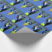 Love Blue African Tribal Motif Design Art Print Geschenkpapier (Ecke)