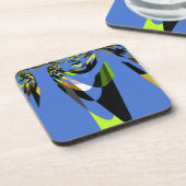 Love Blue African Tribal Motif Design Art Print Getränkeuntersetzer (Linke Seite)