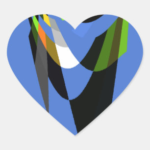 Love Blue African Tribal Motif Design Art Print Herz-Aufkleber