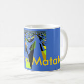 Love Blue African Tribal Motif Design Art Print Kaffeetasse (VorderseiteRechts)