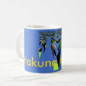 Love Blue African Tribal Motif Design Art Print Kaffeetasse (Vorderseite Links)