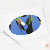 Love Blue African Tribal Motif Design Art Print Ovaler Aufkleber (Umschlag)