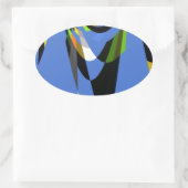 Love Blue African Tribal Motif Design Art Print Ovaler Aufkleber (Tasche)