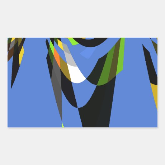 Love Blue African Tribal Motif Design Art Print Rechteckiger Aufkleber (Vorderseite)