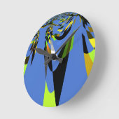 Love Blue African Tribal Motif Design Art Print Runde Wanduhr (Winkel)