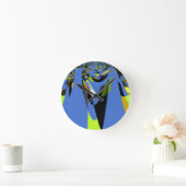 Love Blue African Tribal Motif Design Art Print Runde Wanduhr (Zuhause)