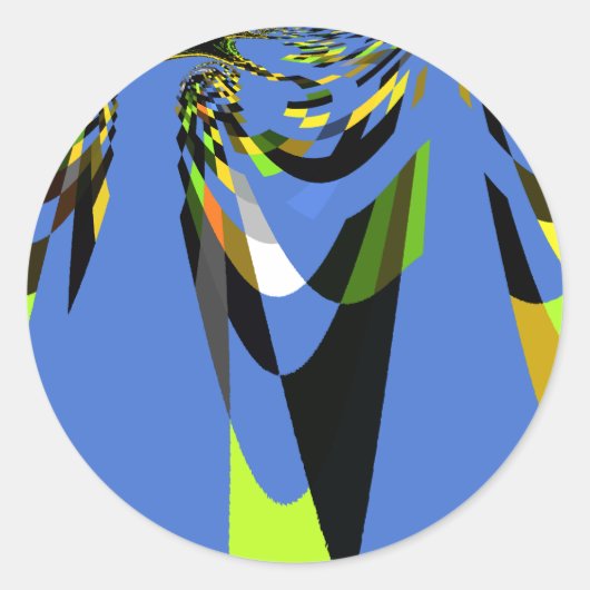 Love Blue African Tribal Motif Design Art Print Runder Aufkleber (Vorderseite)