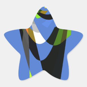 Love Blue African Tribal Motif Design Art Print Stern-Aufkleber