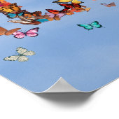 LOVE Blue Sky Butterflies | Inspirational Hope Art Poster (Ecke)