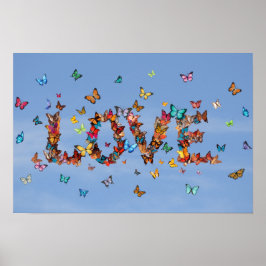 LOVE Blue Sky Butterflies | Inspirational Hope Art Poster