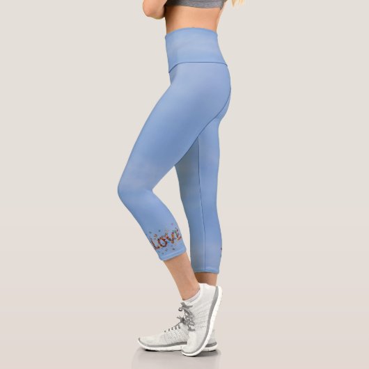 LOVE Blue Sky Butterflies | Motivational Hope Joy Capri Leggings (Links)