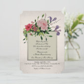 Love Blume Cluster Corner Einladung (Stehend Vorderseite)