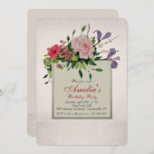 Love Blume Cluster Corner Einladung (Vorne/Hinten)