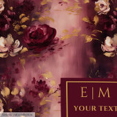 Love Blush Burgundy Gold Wasserfarbe Personalisier Fleecedecke