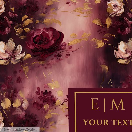 Love Blush Burgundy Gold Wasserfarbe Personalisier Fleecedecke