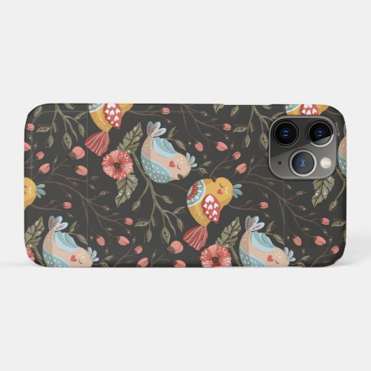 Love Boho Birds Blumenmuster Case-Mate iPhone Hülle (Rückseite (Horizontal))
