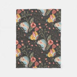 Love Boho Birds Blumenmuster Fleecedecke