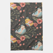 Love Boho Birds Blumenmuster Geschirrtuch (Vertikal)