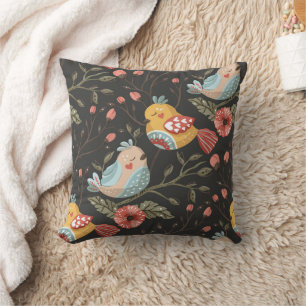 Love Boho Birds Blumenmuster Kissen