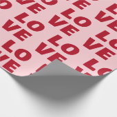 Love Bold Typography Pink & Red Gift Geschenkpapier (Ecke)