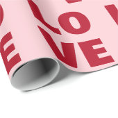 Love Bold Typography Pink & Red Gift Geschenkpapier (Rolleneckpunkt)
