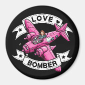 Love Bomber Pilot Pink Magnet (Vorne)