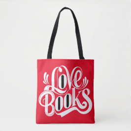 Love Books Calligraphy Design Tasche