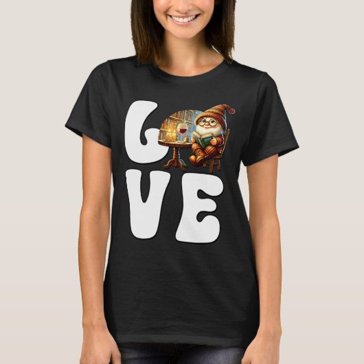 Love Books Teacher Gnome Graphic For Women And Win T-Shirt (Vorderseite)