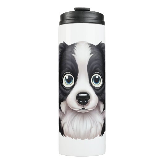 Love Border Collie Blick Design Thermosbecher (Vorderseite)