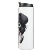 Love Border Collie Blick Design Thermosbecher (Nach rechts gedreht)
