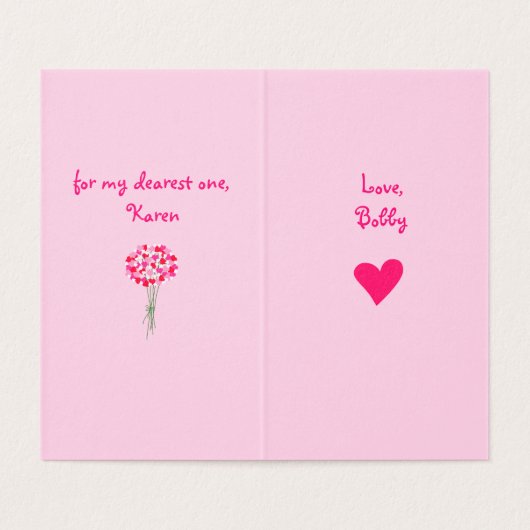 Love Bouquet Flowers Valentine's Day (Innenseite Aufgefaltet)