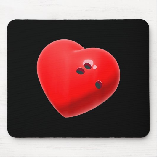Love Bowling Ball Hearts Bowling Lover Valentine's Mousepad (Vorne)