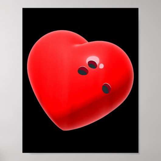 Love Bowling Ball Hearts Bowling Lover Valentine's Poster (Vorne)