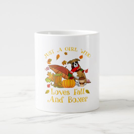 Love Boxer im Herbst Süße Tier Lover Geschenk Jumbo-Tasse (Vorderseite)