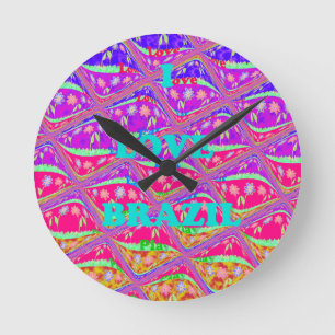 Love  Brazil.png Runde Wanduhr