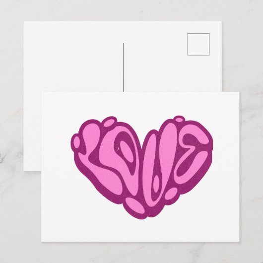 Love Bubble Pink Heart  Postkarte (Vorne/Hinten)