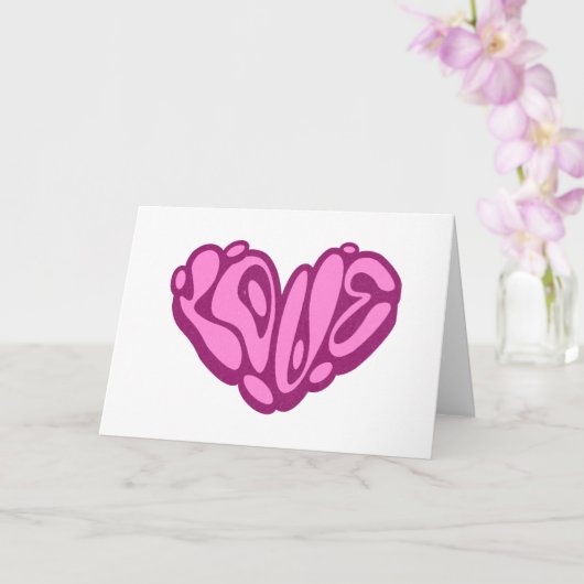 Love Bubble Rosa Herz  Karte (Orchidee)