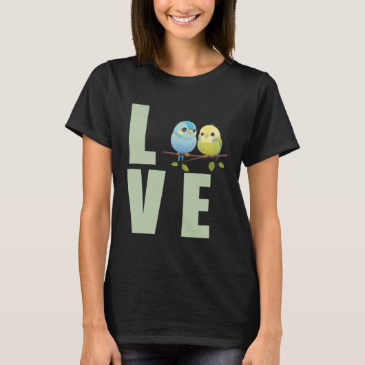 Love Budgie Mom Budgerigar Parakeet Bird 14 T-Shirt (Vorderseite)