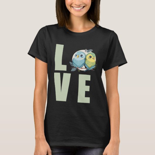 Love Budgie Mom Budgerigar Parakeet Bird 19 T-Shirt (Vorderseite)