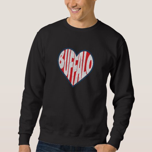 LOVE BUFFALO NY New York 716 retro heart city Buff Sweatshirt (Vorderseite)