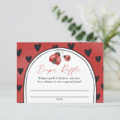Love Bug Baby Shower Windel-Raffle Begleitkarte (Stehend Vorderseite)
